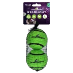 Tennisball für Hunde, schwimmfähig, Ø 7,5 cm, Grün, 2 Stück – Dog Comets Starlight