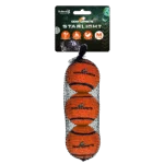 Tennisball für Hunde, schwimmfähig, Ø 6 cm, orange, 3 Stück – Dog Comets Starlight