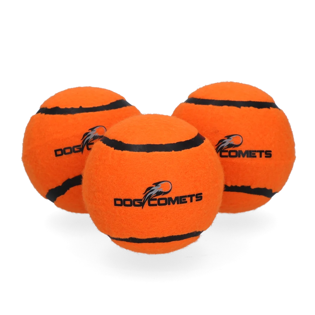 Hundetennisball mit Quietscher M, Ø 6 cm, Orange, 3 Stück – Dog Comets Neutron Star – Bild 3