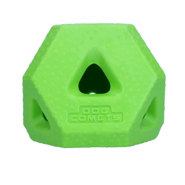 Snackwürfel aus TPR Gummi für Snacks und Kauknochen, Grün – Dog Comets Treat Lock Cube