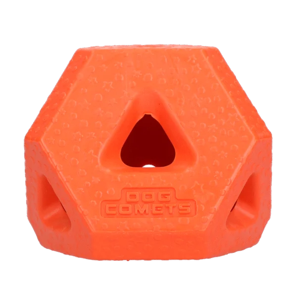 Leckerliwürfel aus TPR für Snacks und Kauknochen, Orange – Dog Comets Treat Lock Cube