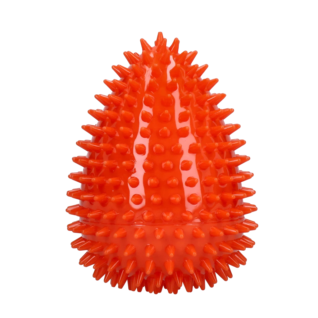 Apportierspielzeug in Eiform mit Quietscher und Noppen, Orange L, Ø 100 x 150 mm – Dog Comets Cosmic Egg – Bild 2