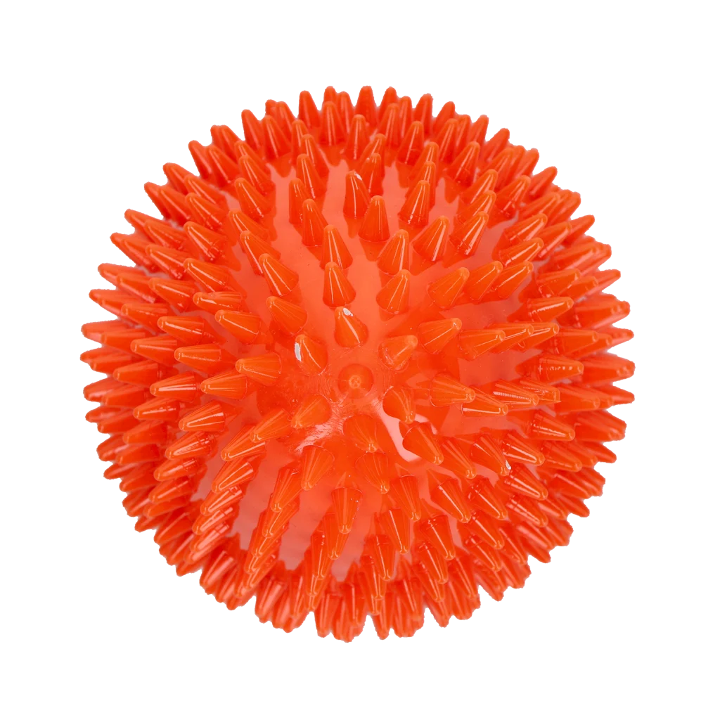 Apportierspielzeug in Eiform mit Quietscher und Noppen, Orange L, Ø 100 x 150 mm – Dog Comets Cosmic Egg – Bild 3