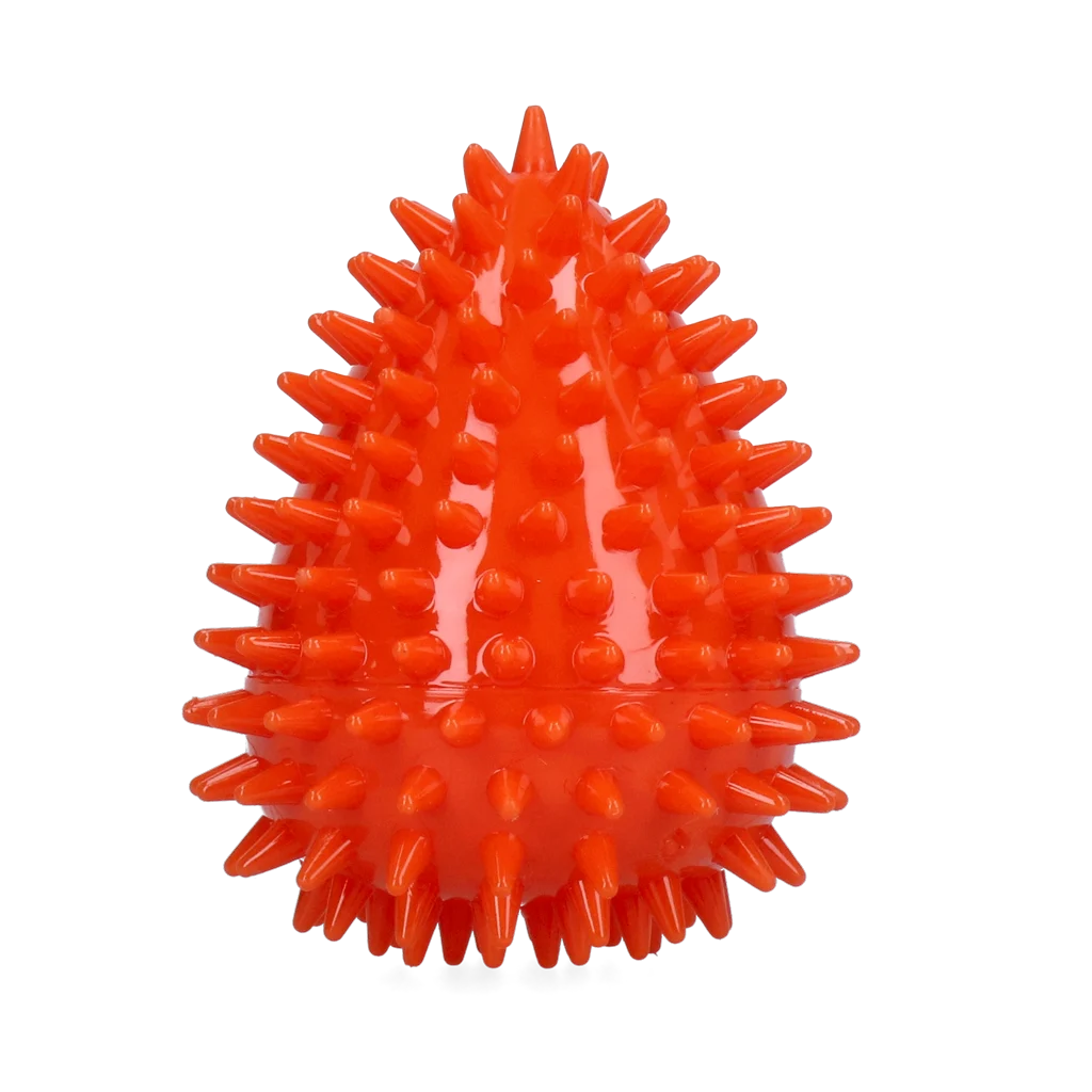 Apportierspielzeug in Eiform mit Quietscher und Noppen, Orange M, Ø 80 x 110 mm – Dog Comets Cosmic Egg – Bild 2