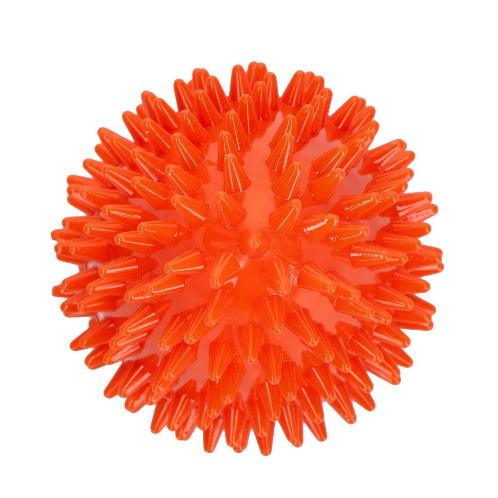 Apportierspielzeug in Eiform mit Quietscher und Noppen, Orange M, Ø 80 x 110 mm – Dog Comets Cosmic Egg – Bild 3