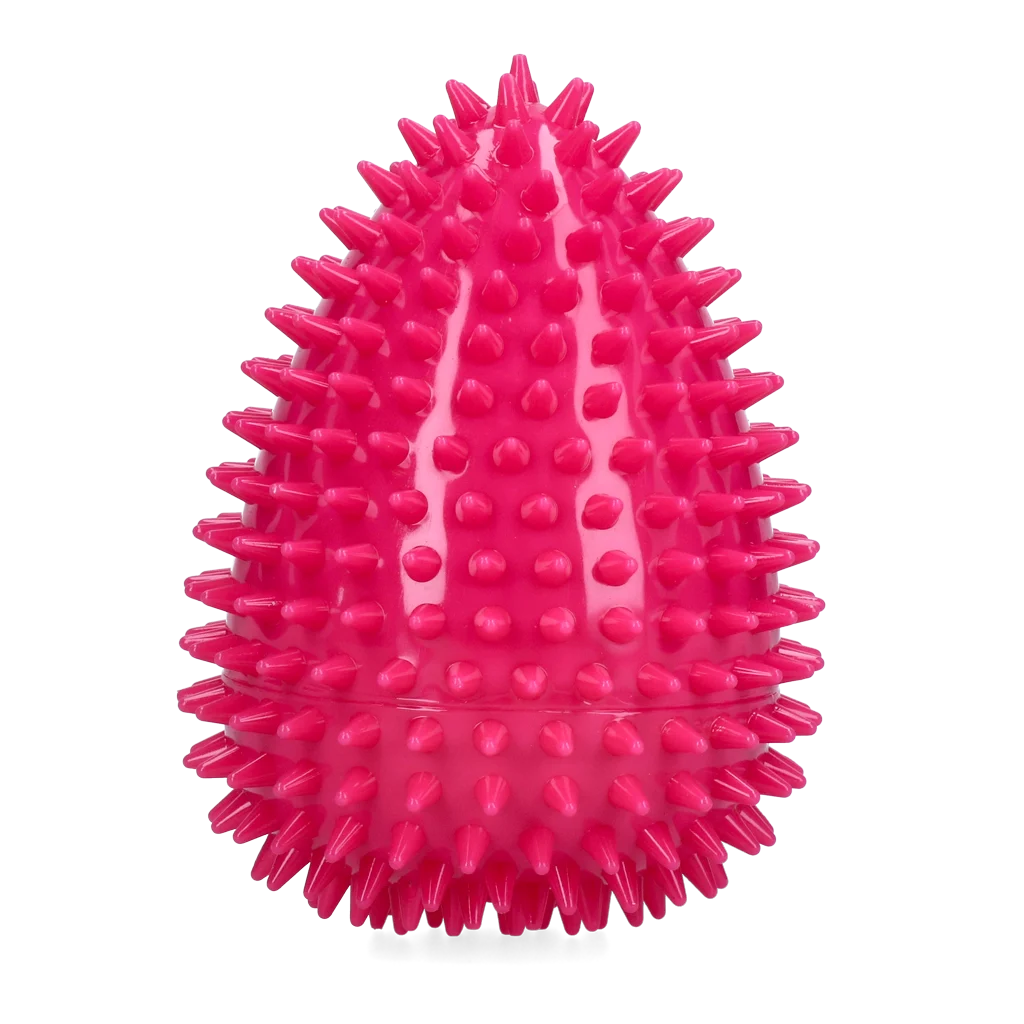 Apportierspielzeug in Eiform mit Quietscher und Noppen, Rosa L, Ø 100 x 150 mm – Dog Comets Cosmic Egg – Bild 2