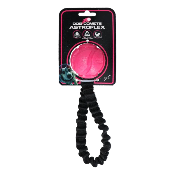 Hundeball mit elastischem Band, Ø 65 x 220 mm, Rosa – Dog Comets AstroFlex