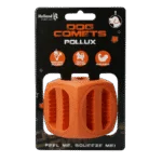 Snackwürfel aus Naturkautschuk, springt unvorhersehbar, Orange, 5,5 x 5,5 cm – Dog Comets Pollux