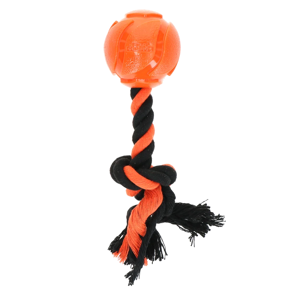Hundeball mit Zerrseil, 6 cm, Orange – Dog Comets AstroTug – Bild 2