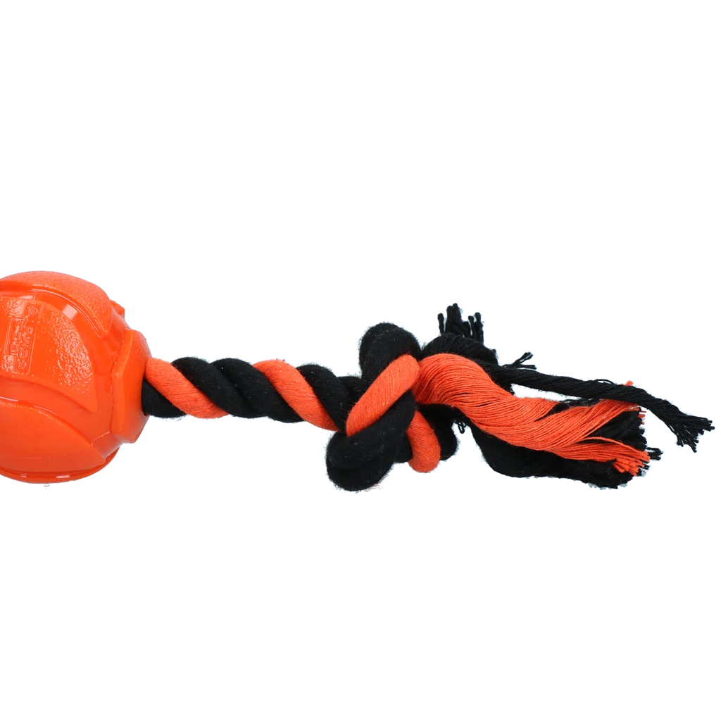 Hundeball mit Zerrseil, 6 cm, Orange – Dog Comets AstroTug – Bild 3