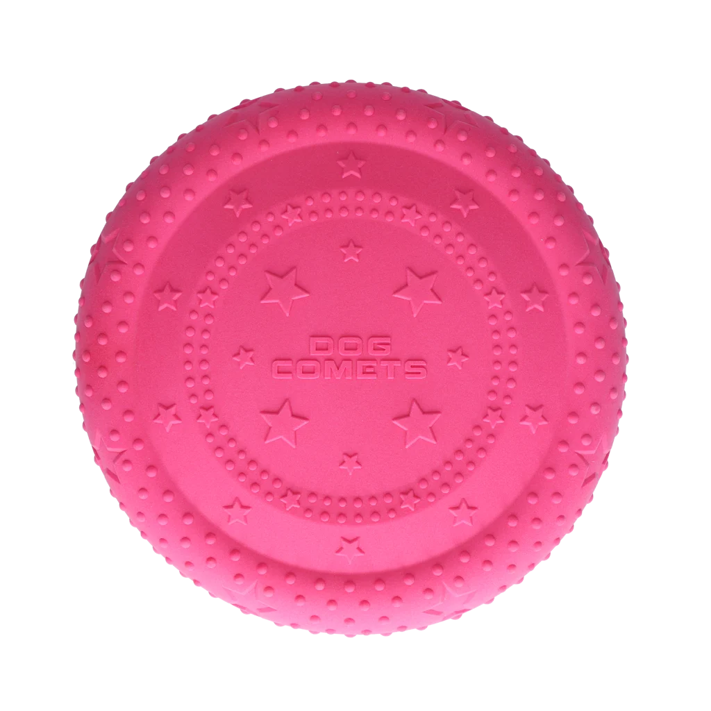 Hundefrisbee aus Schaumstoff, schwimmfähig, pink M – Dog Comets UFO Flyer – Bild 3
