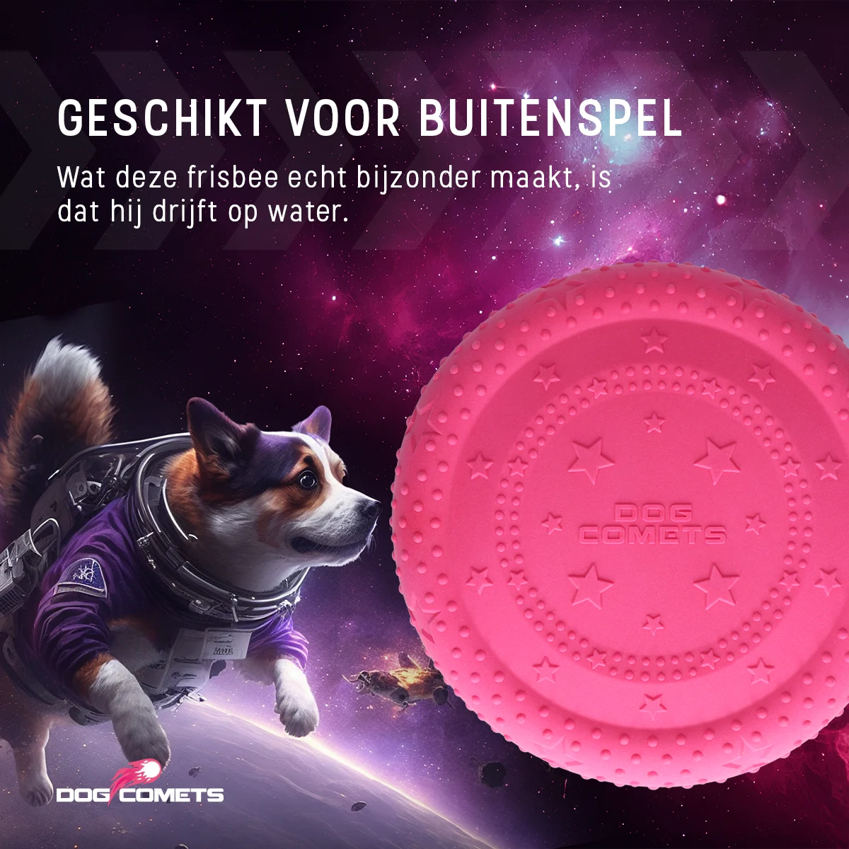 Hundefrisbee aus Schaumstoff, schwimmfähig, pink M – Dog Comets UFO Flyer – Bild 5