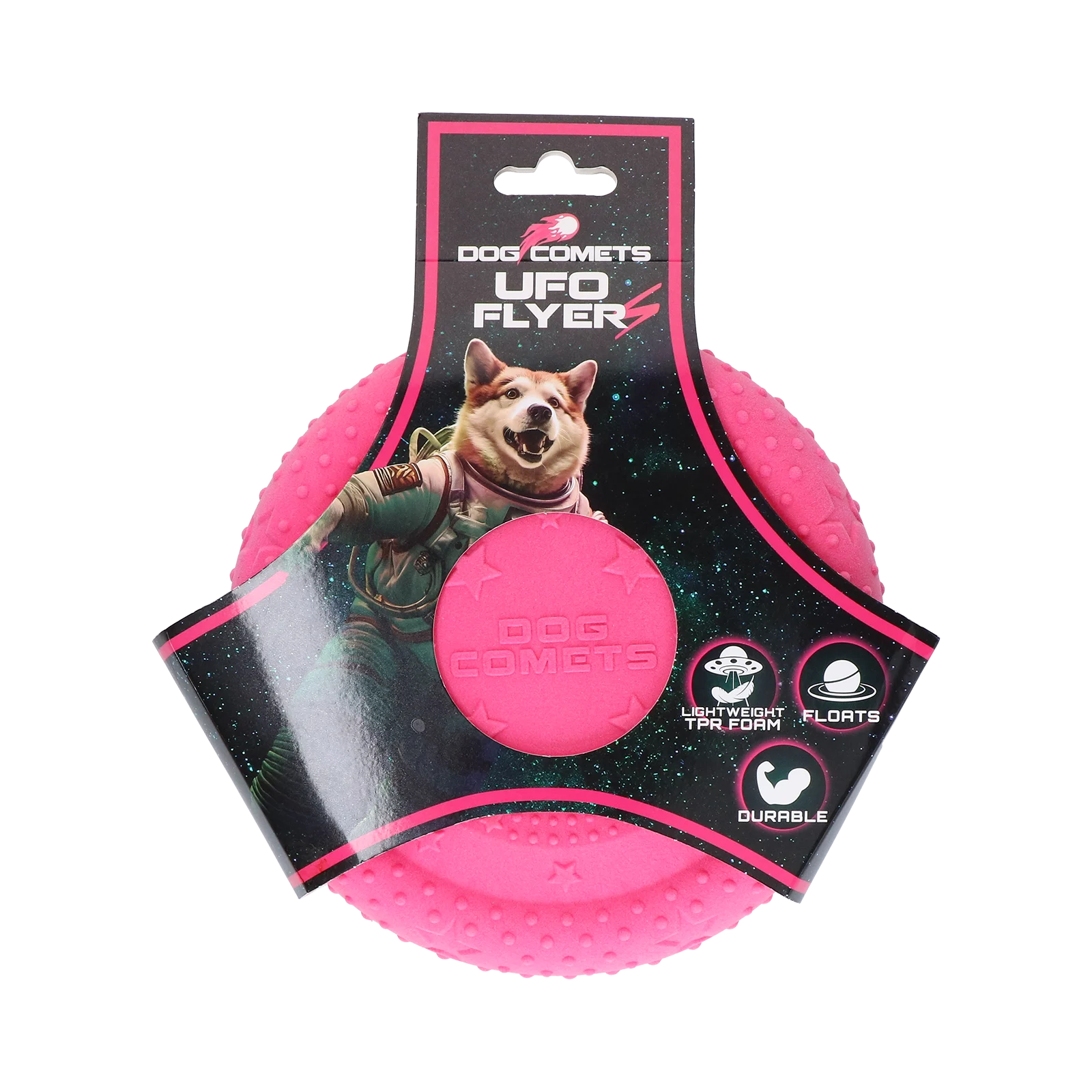Hundefrisbee aus Schaumgummi, schwimmfähig, Rosa S – Dog Comets UFO Flyer – Bild 1