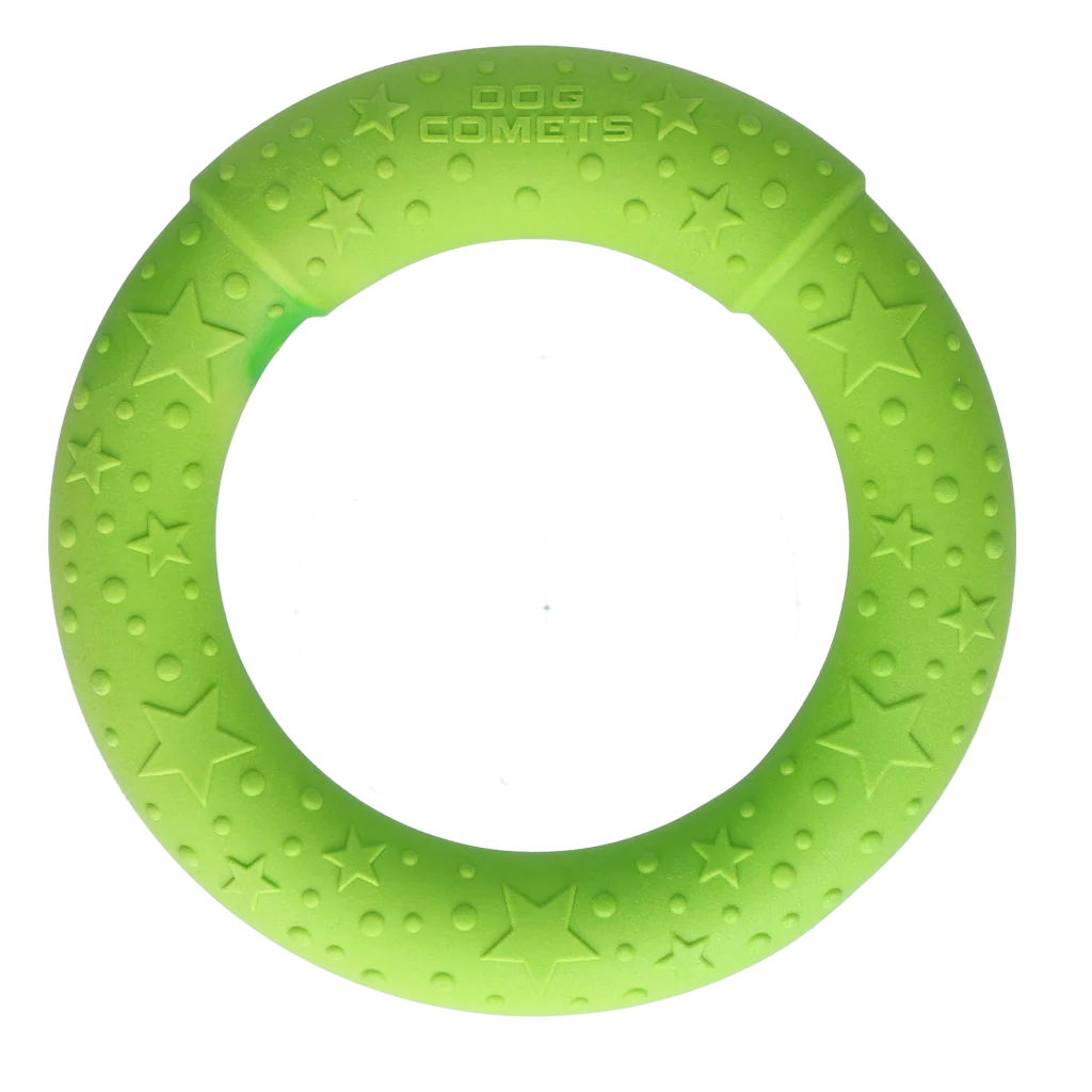 Wurfring für Hunde aus Schaumstoff, schwimmfähig, Grün M, Ø 19 cm – Dog Comets UFO Ring – Bild 3