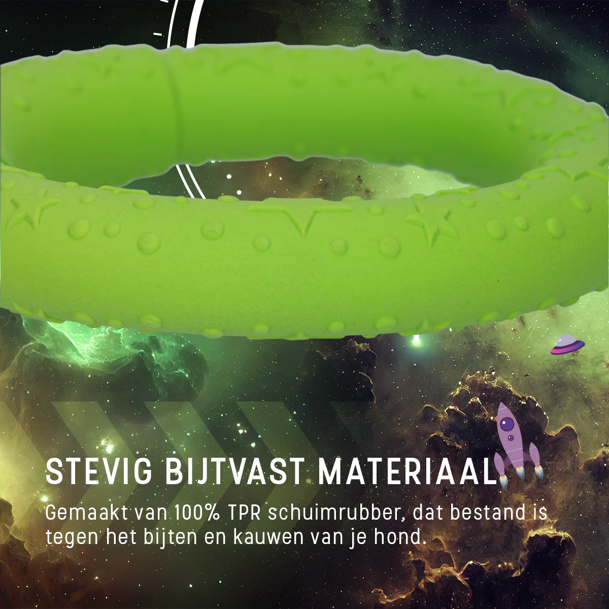Wurfring für Hunde aus Schaumstoff, schwimmfähig, Grün M, Ø 19 cm – Dog Comets UFO Ring – Bild 6