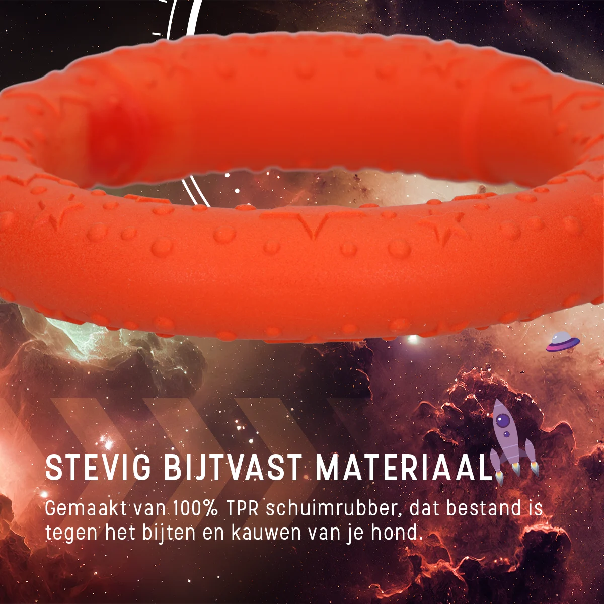 Wurfring für Hunde aus Schaumgummi, schwimmfähig, orange, M, Ø 19 cm – Dog Comets UFO Ring – Bild 6