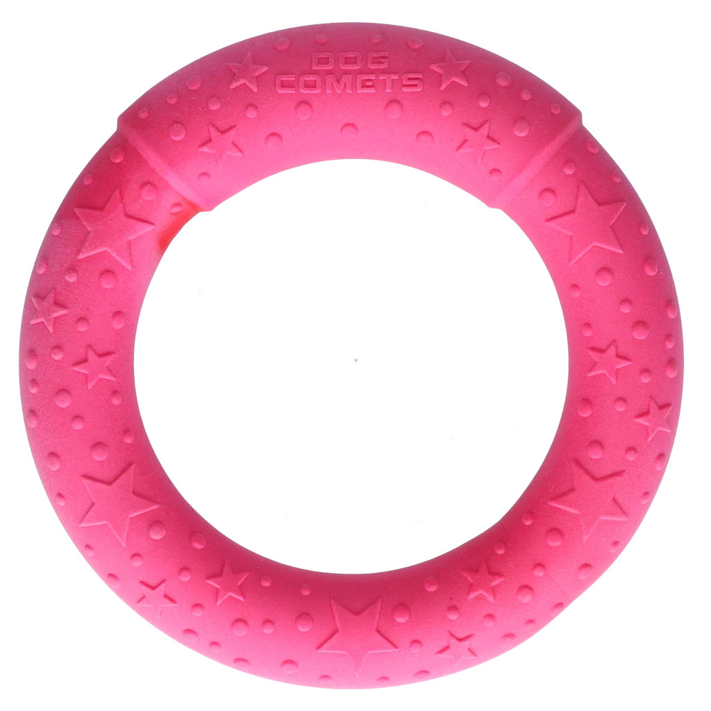Wurfring für Hunde aus Schaumstoff, schwimmfähig, rosa, M, Ø 19 cm – Dog Comets UFO Ring – Bild 3