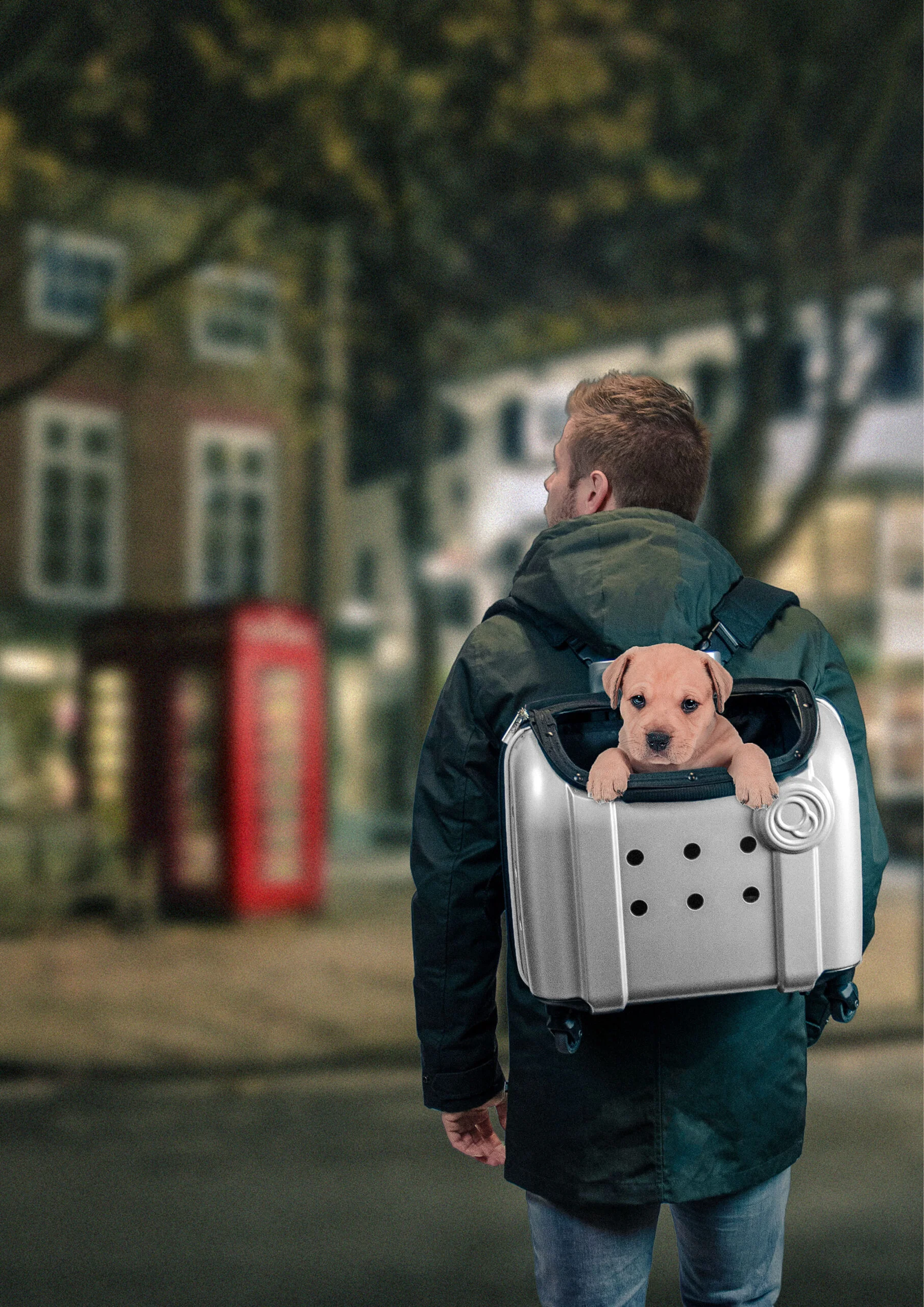 Hundetrolley mit Rucksackfunktion, Grau, 40 x 25 x 31 cm – Compaws Trolley London – Bild 2