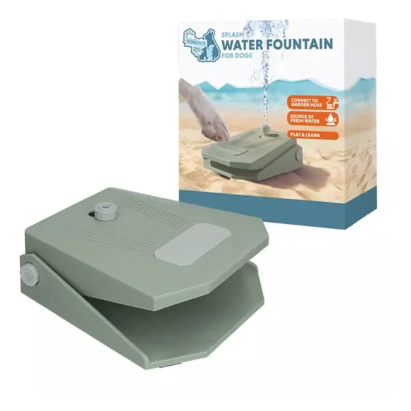 Trinkbrunnen mit Fußpedal und Gartenschlauchanschluss, Olivgrün – Coolpets Splash Water Fountain