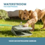 Trinkbrunnen mit Fußpedal und Gartenschlauchanschluss, Olivgrün – Coolpets Splash Water Fountain – Bild 4
