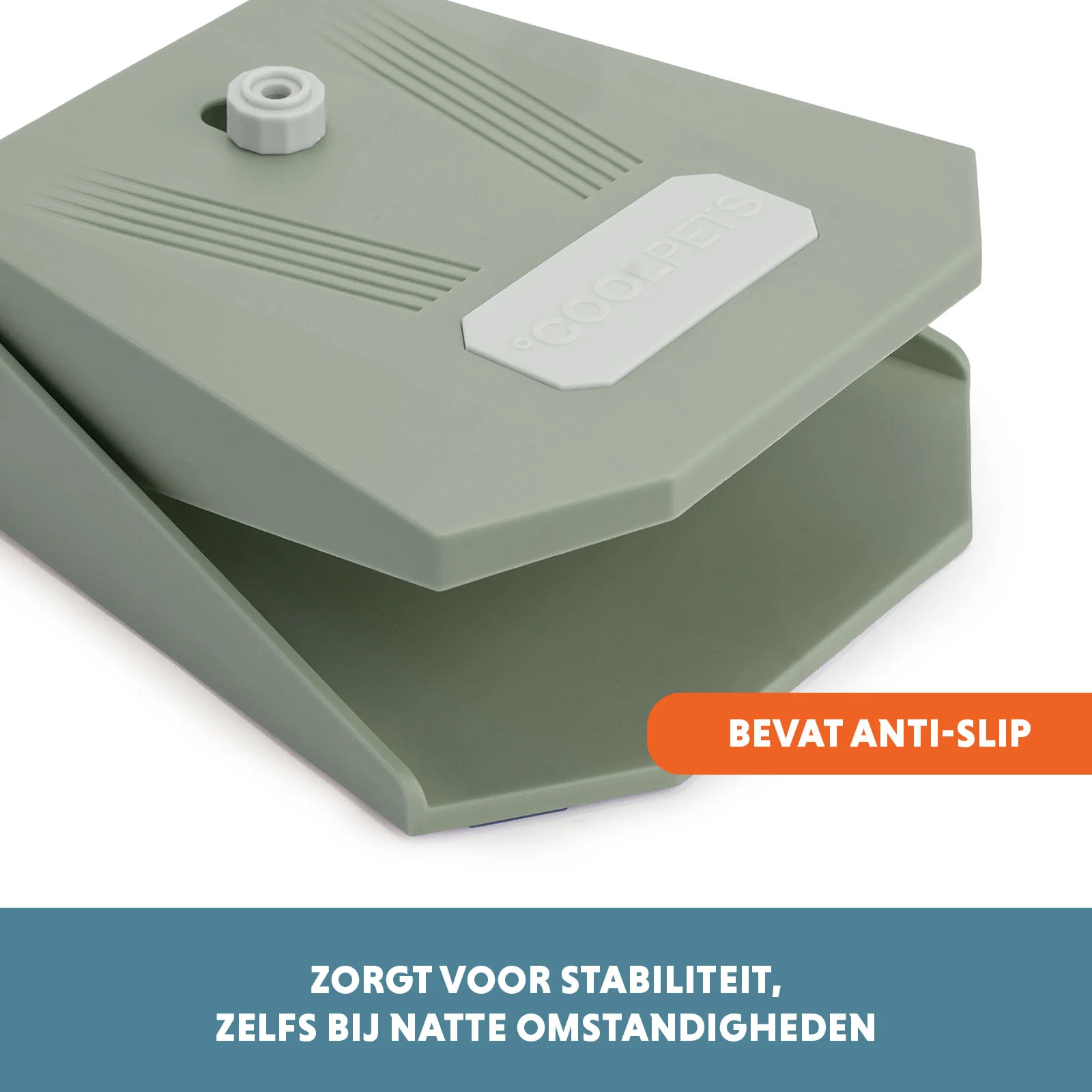 Trinkbrunnen mit Fußpedal und Gartenschlauchanschluss, Olivgrün – Coolpets Splash Water Fountain – Bild 5