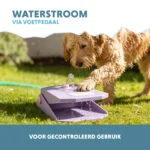 Trinkbrunnen mit Fußpedal und Gartenschlauchanschluss, Lila – Coolpets Splash Water Fountain – Bild 4