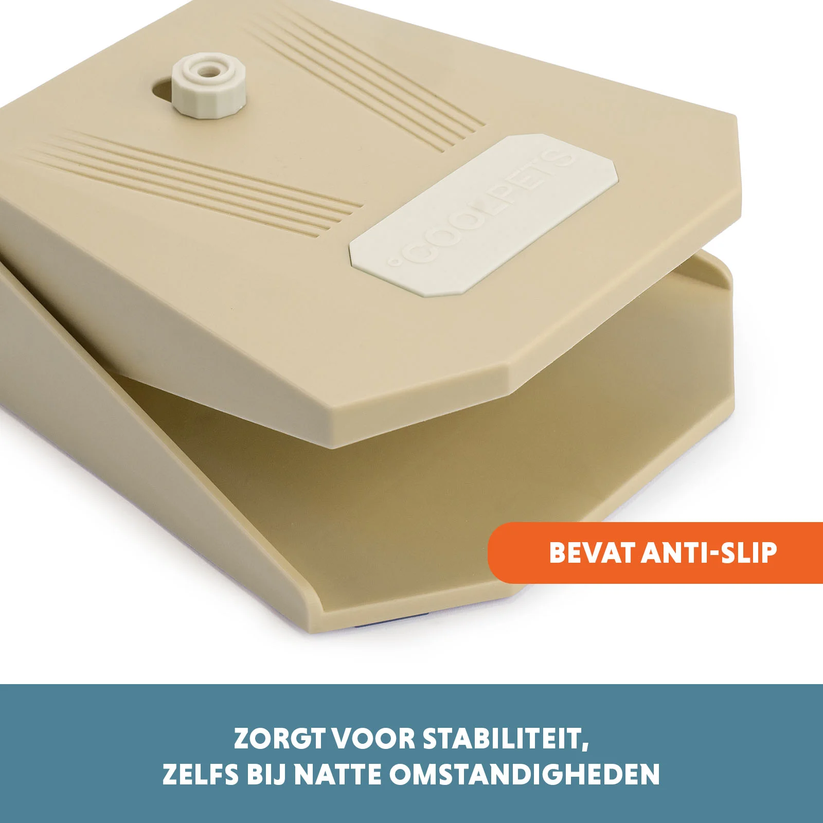 Trinkbrunnen mit Fußpedal und Gartenschlauchanschluss, Beige – Coolpets Splash Water Fountain – Bild 5