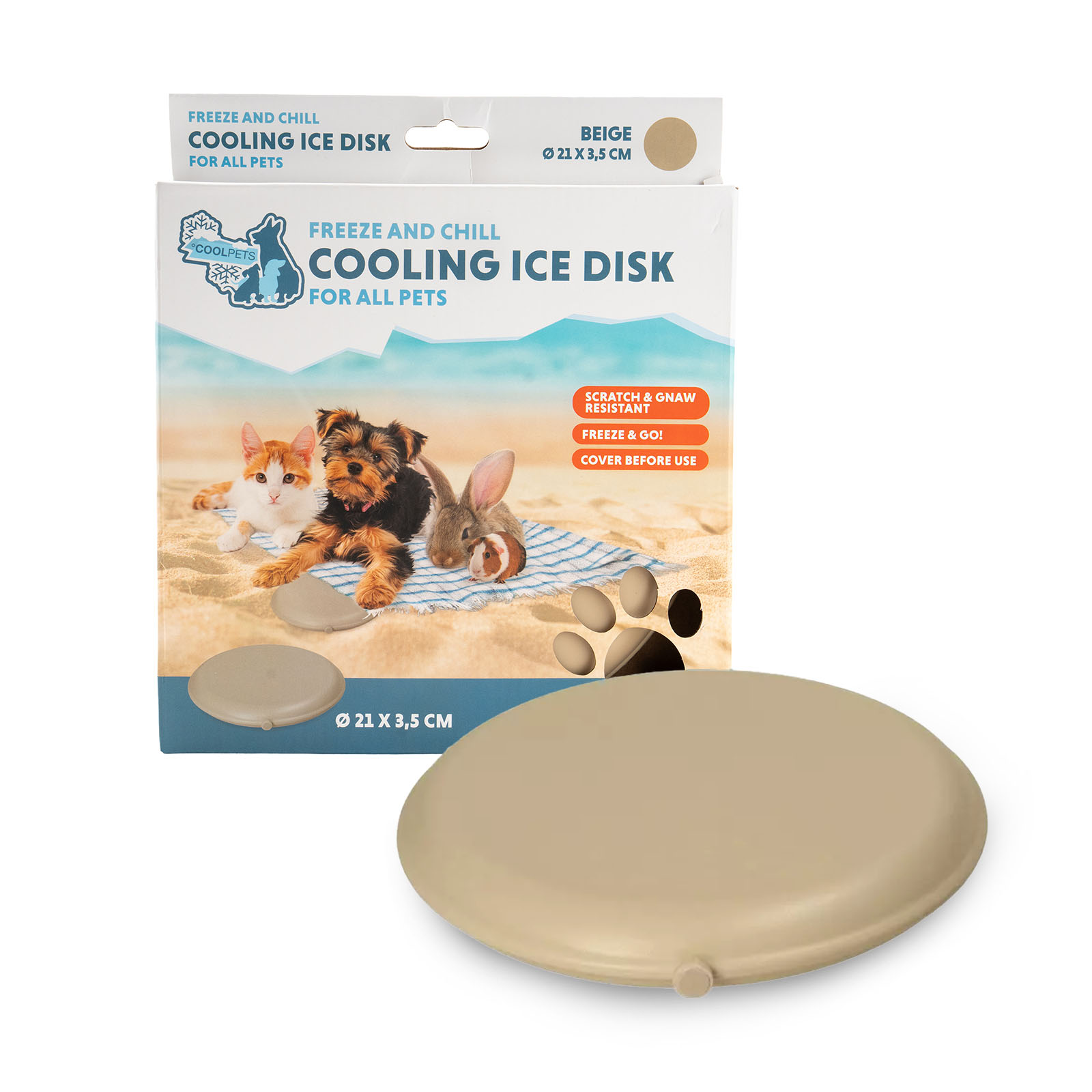 Koelschijf voor Honden, Beige, Invriesbaar – Coolpets Cooling Disc Kühlscheibe für Hunde, Beige, zum Einfrieren – Coolpets Cooling Disc