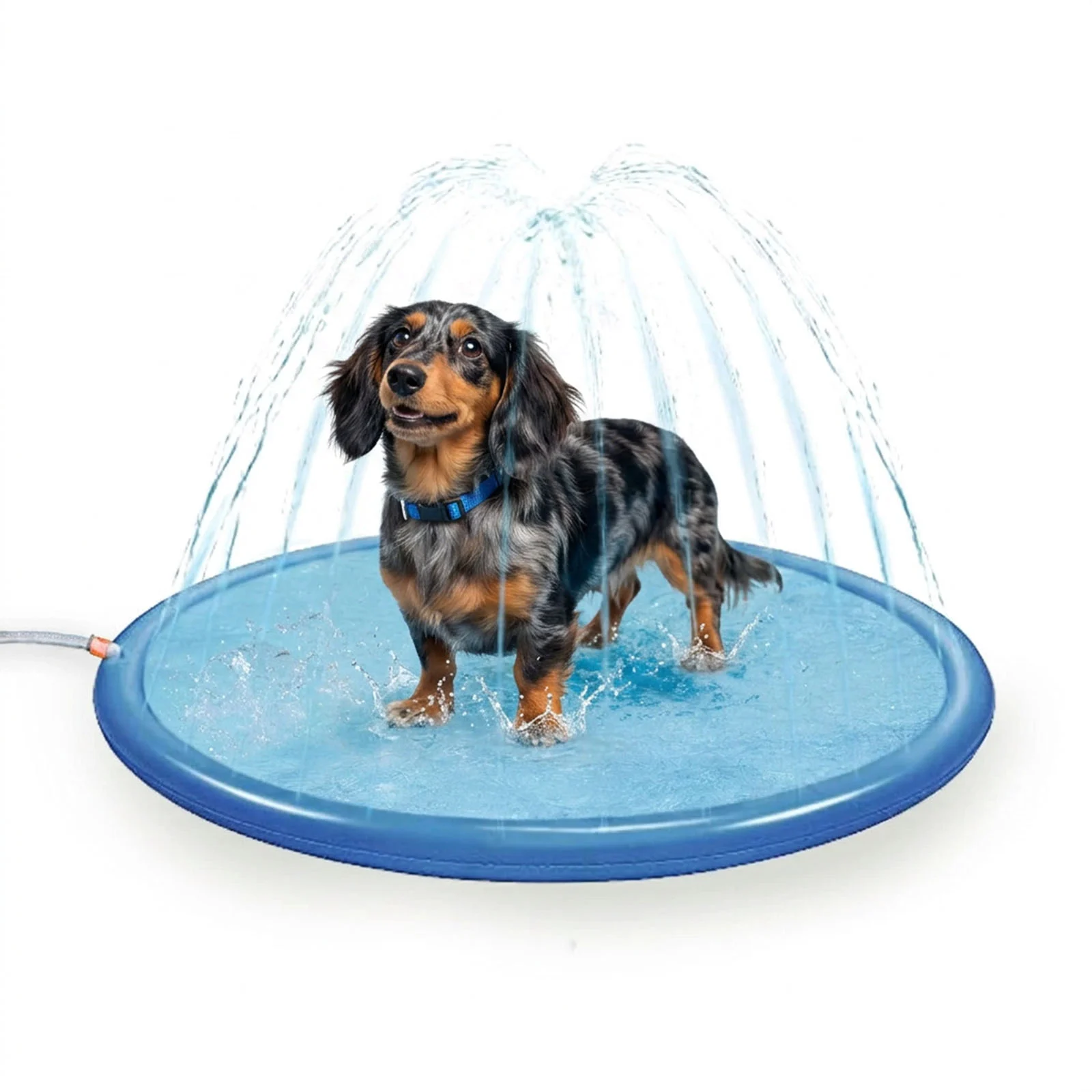 COOL019S_00.jpg Sprühmatte für Hunde mit Gartenschlauchanschluss, S 100 cm – Coolpets Splash Sprinkler Pad – Bild 1