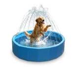 Hundepool mit Sprinklern, Durchmesser 120 cm, Randhöhe 30 cm – Coolpets Splash Sprinkler Pool