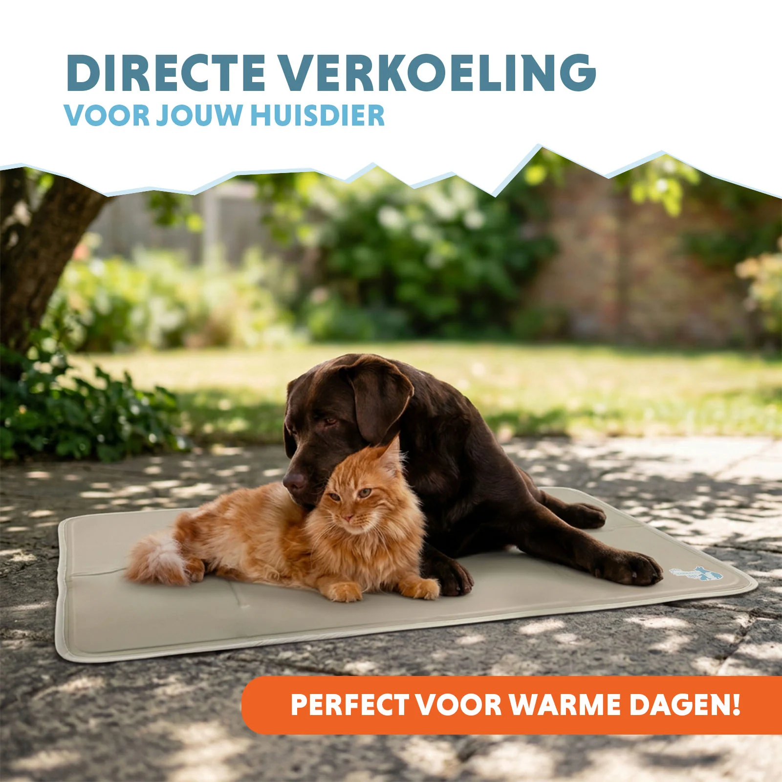 Kühlmatte für Hunde mit fester Gelmasse, Beige, L, 90 x 60 cm – Coolpets Gel Cooling Mat – Bild 2