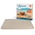Kühlmatte für Hunde mit festem Gel, Beige, M, 76 x 50 cm – Coolpets Gel Cooling Mat