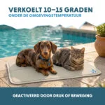 Kühlmatte für Hunde mit festem Gel, Beige, M, 76 x 50 cm – Coolpets Gel Cooling Mat – Bild 4