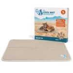 Kühlmatte für Hunde mit fester Gelmasse, Beige, S 50 x 40 cm – Coolpets Gel Cooling Mat