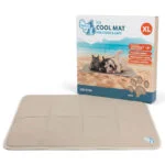 Kühlmatte für Hunde mit festem Gel, Beige, XL 120 x 70 cm – Coolpets Gel Cooling Mat