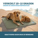 Kühlmatte für Hunde mit festem Gel, Olivgrün, L 90 x 60 cm – Coolpets Gel Cooling Mat – Bild 4