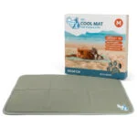 Kühlmatte für Hunde mit festem Gel, Olivgrün, M 76 x 50 cm – Coolpets Gel Cooling Mat