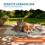 Kühlmatte für Hunde mit festem Gel, Olivgrün, S 50 x 40 cm – Coolpets Gel Cooling Mat – Bild 2