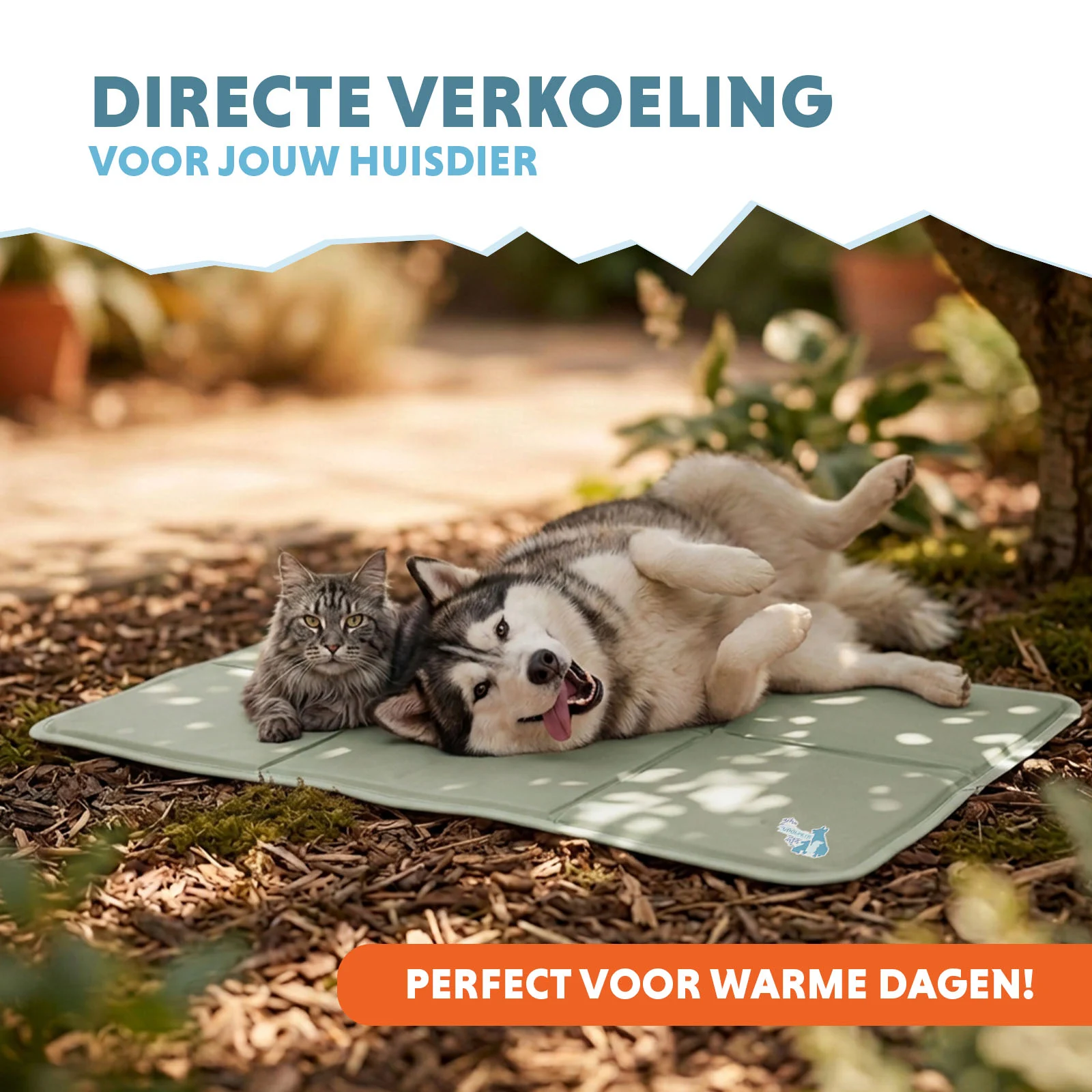 Kühlmatte für Hunde mit festem Gel, Olivgrün, XL 120 x 70 cm – Coolpets Gel Cooling Mat – Bild 2
