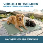 Kühlmatte für Hunde mit festem Gel, Olivgrün, XL 120 x 70 cm – Coolpets Gel Cooling Mat – Bild 4