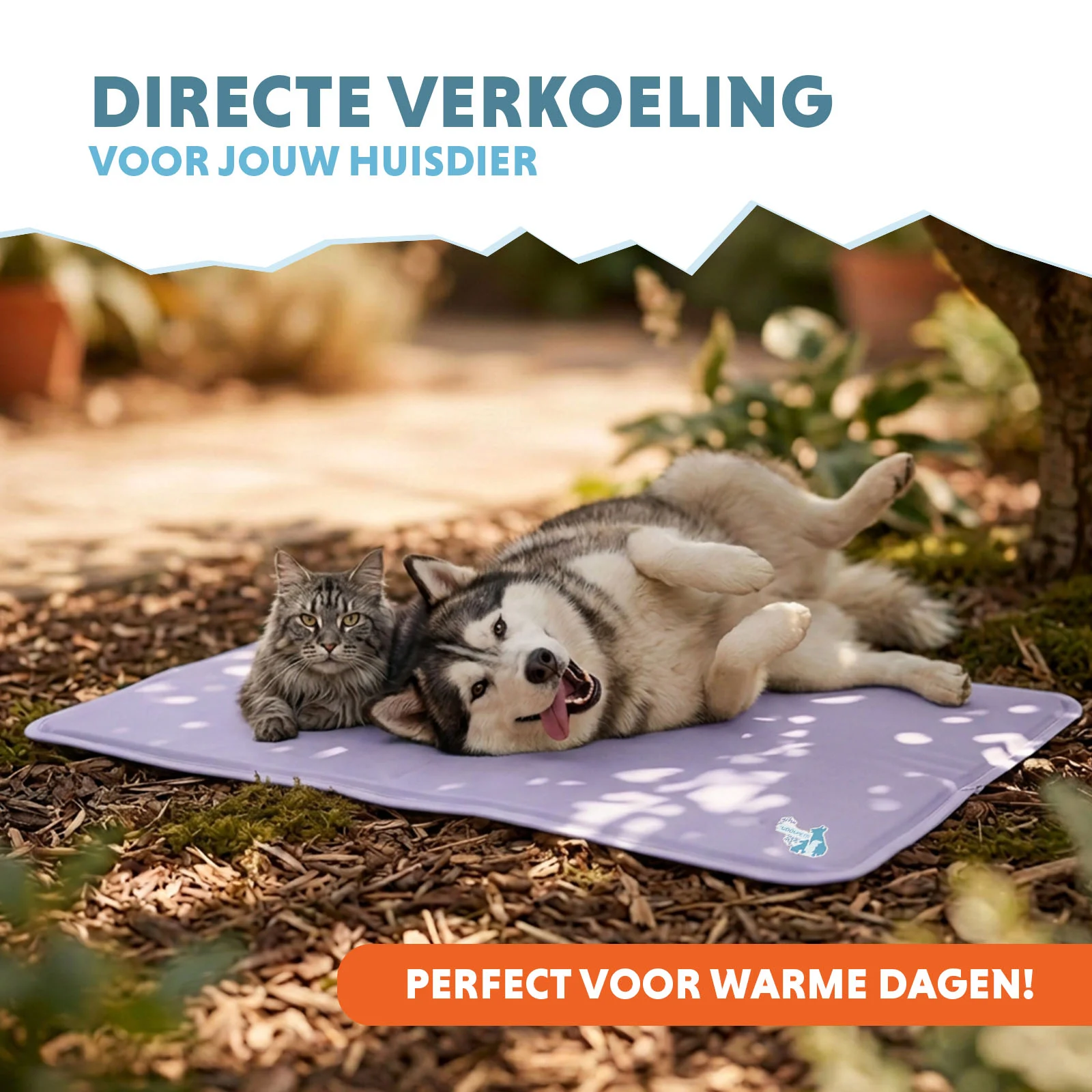 Kühlmatte für Hunde mit festem Gel, Lila, XL 120 x 70 cm – Coolpets Gel Cooling Mat – Bild 2