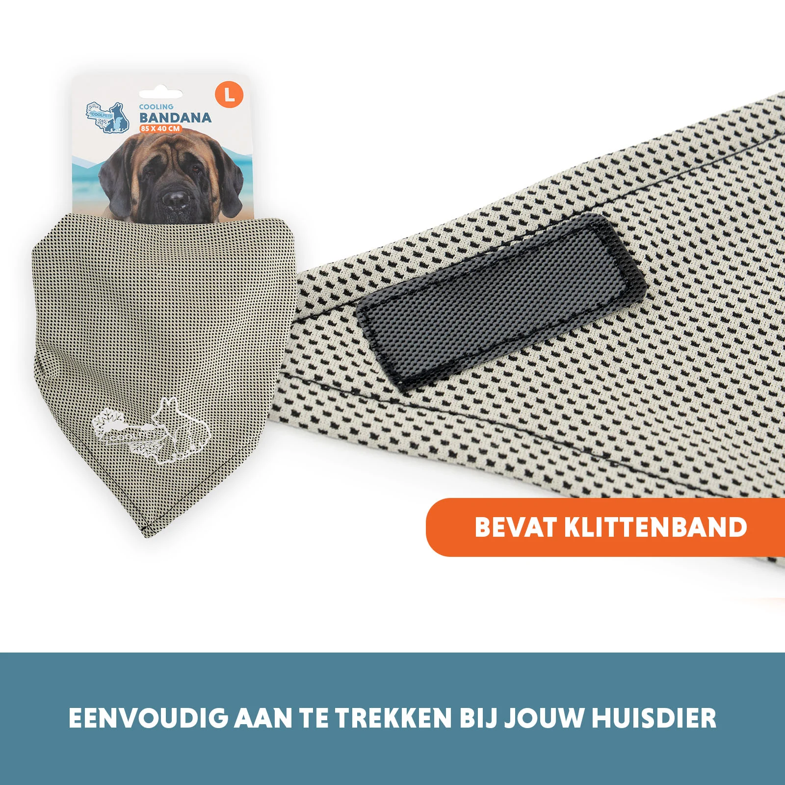 Kühlhalstuch für Hunde, Beige, L, 85 x 40 cm – Coolpets Cooling Bandana – Bild 5