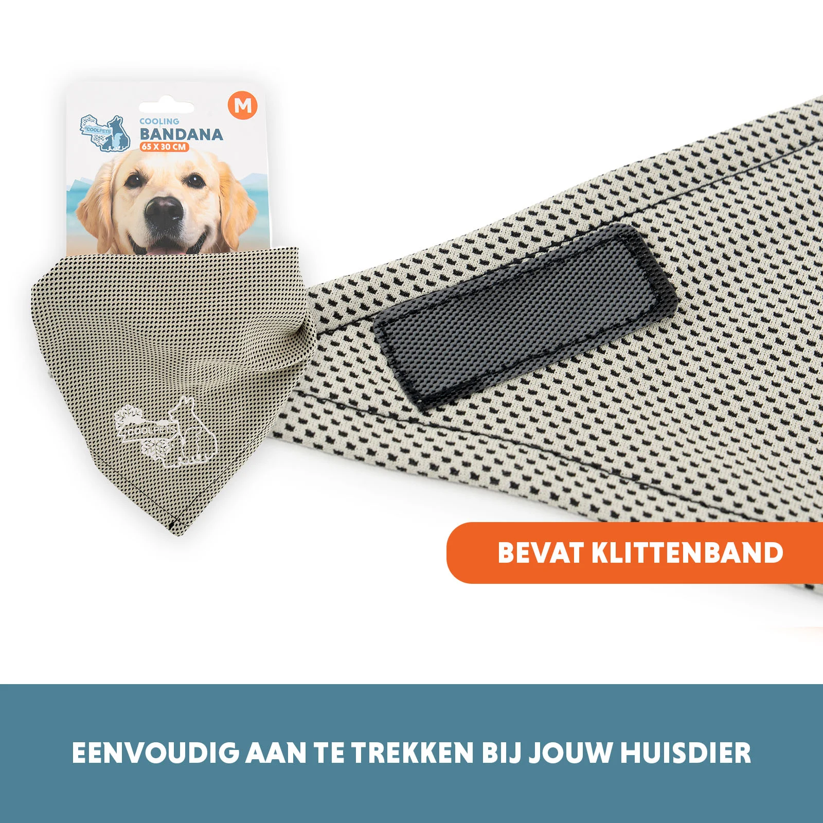 Kühlbandana für Hunde, Beige, M, 65 x 30 cm – Coolpets Cooling Bandana – Bild 5