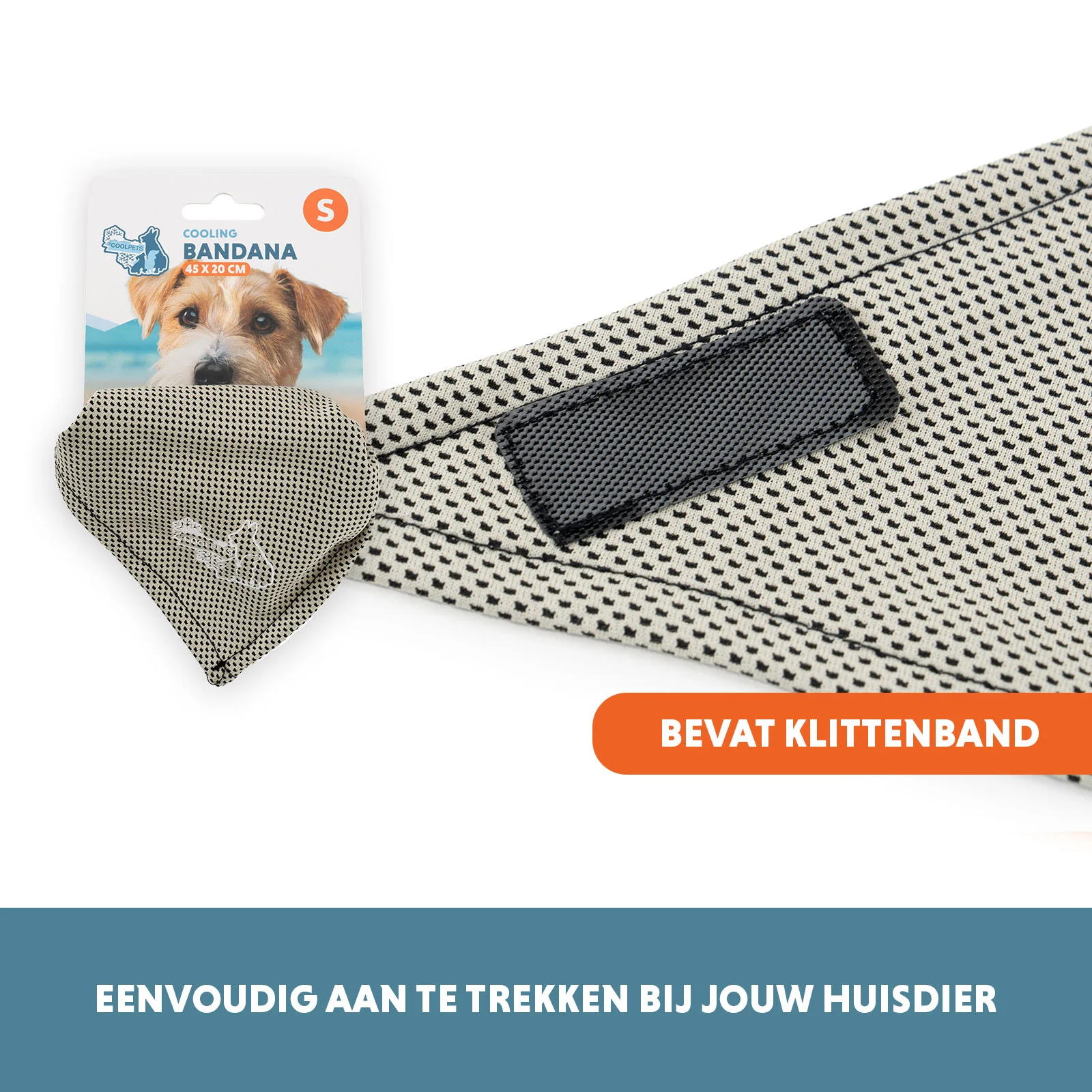 Kühlbandana für Hunde, Beige, S, 45 x 20 cm – Coolpets Cooling Bandana – Bild 5