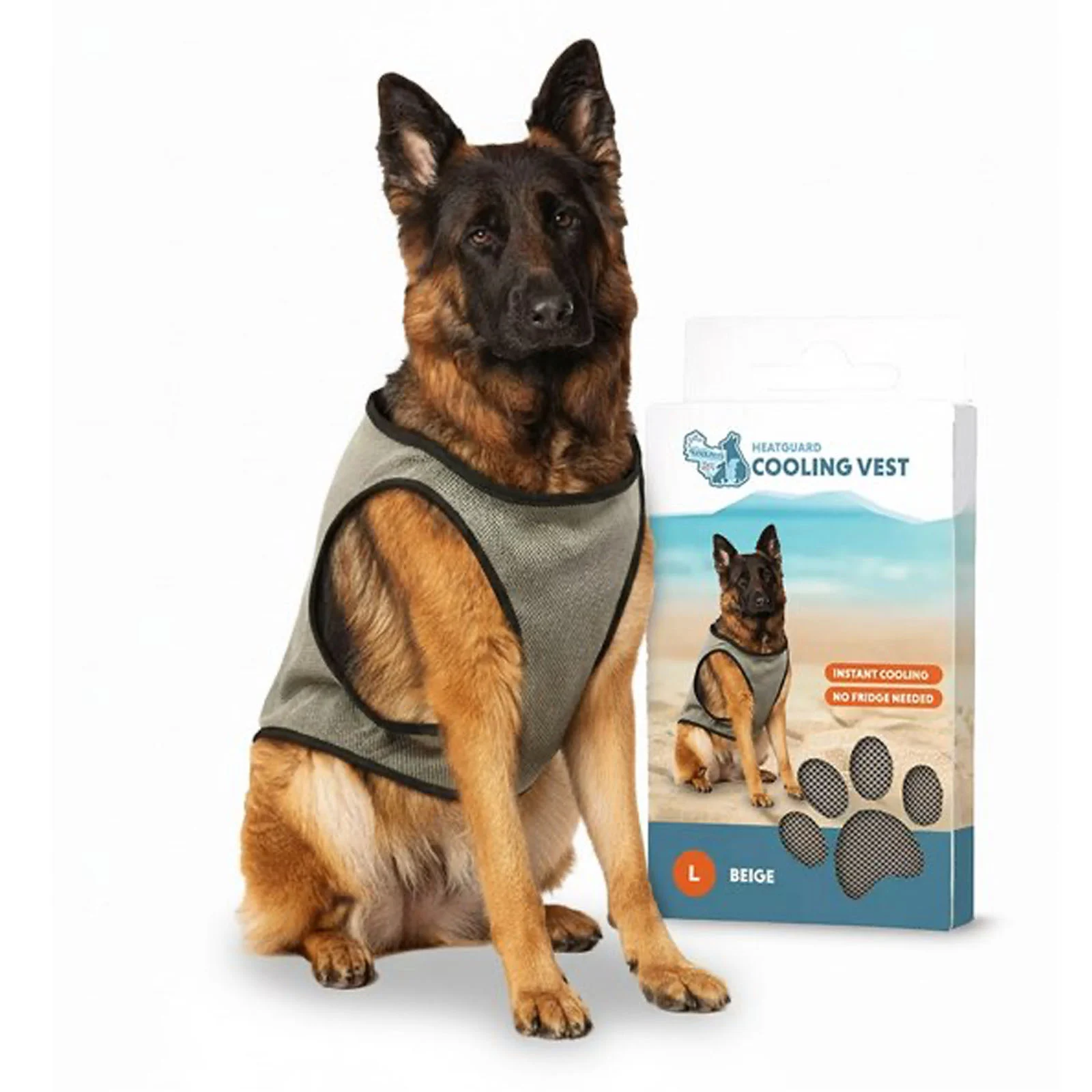 Kühlweste für Hunde, wasseraktiviert, L, Rückenlänge 35 cm – Coolpets Cooling Vest – Bild 1