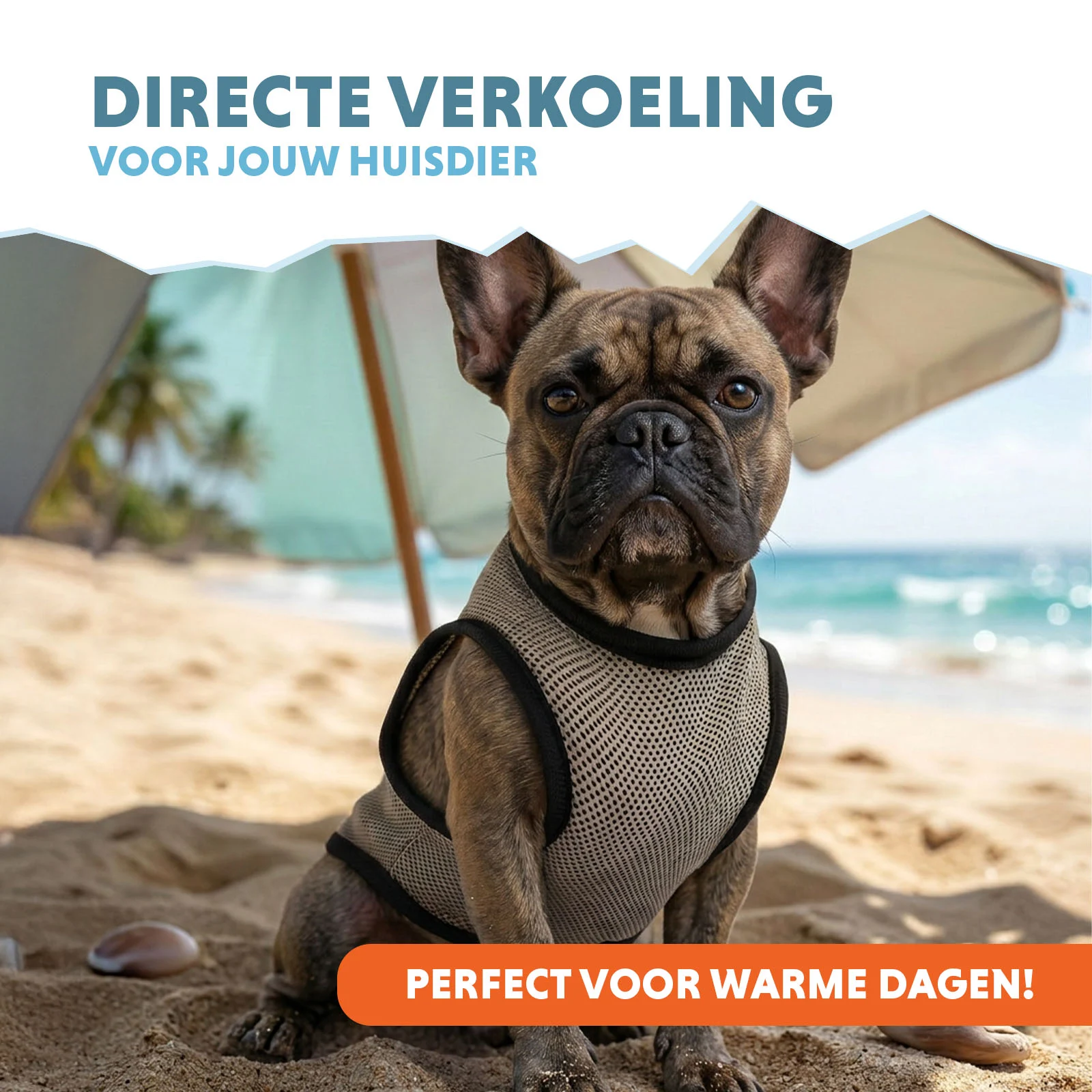 Kühlweste für Hunde, wasseraktiviert, S, Rückenlänge 25 cm – Coolpets Cooling Vest – Bild 2