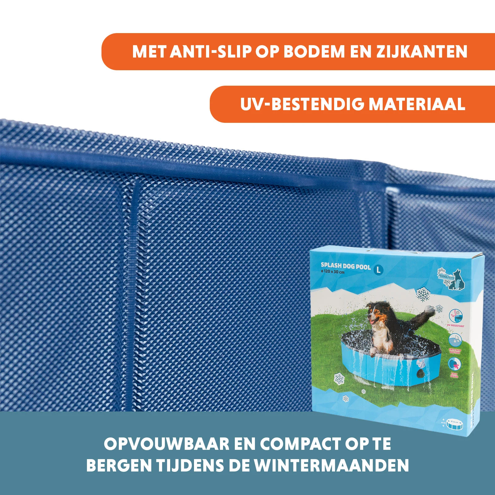 Hundepool mit rutschfestem Boden, faltbar, ø 120 x 30 cm – Coolpets Splash Dog Pool – Bild 5
