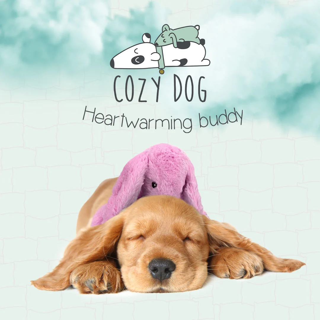 Hundeplüschtier Hase mit Herzschlag und Wärmesäckchen, Rosa, 30 x 20 cm – Cozy Dog Bunny – Bild 4