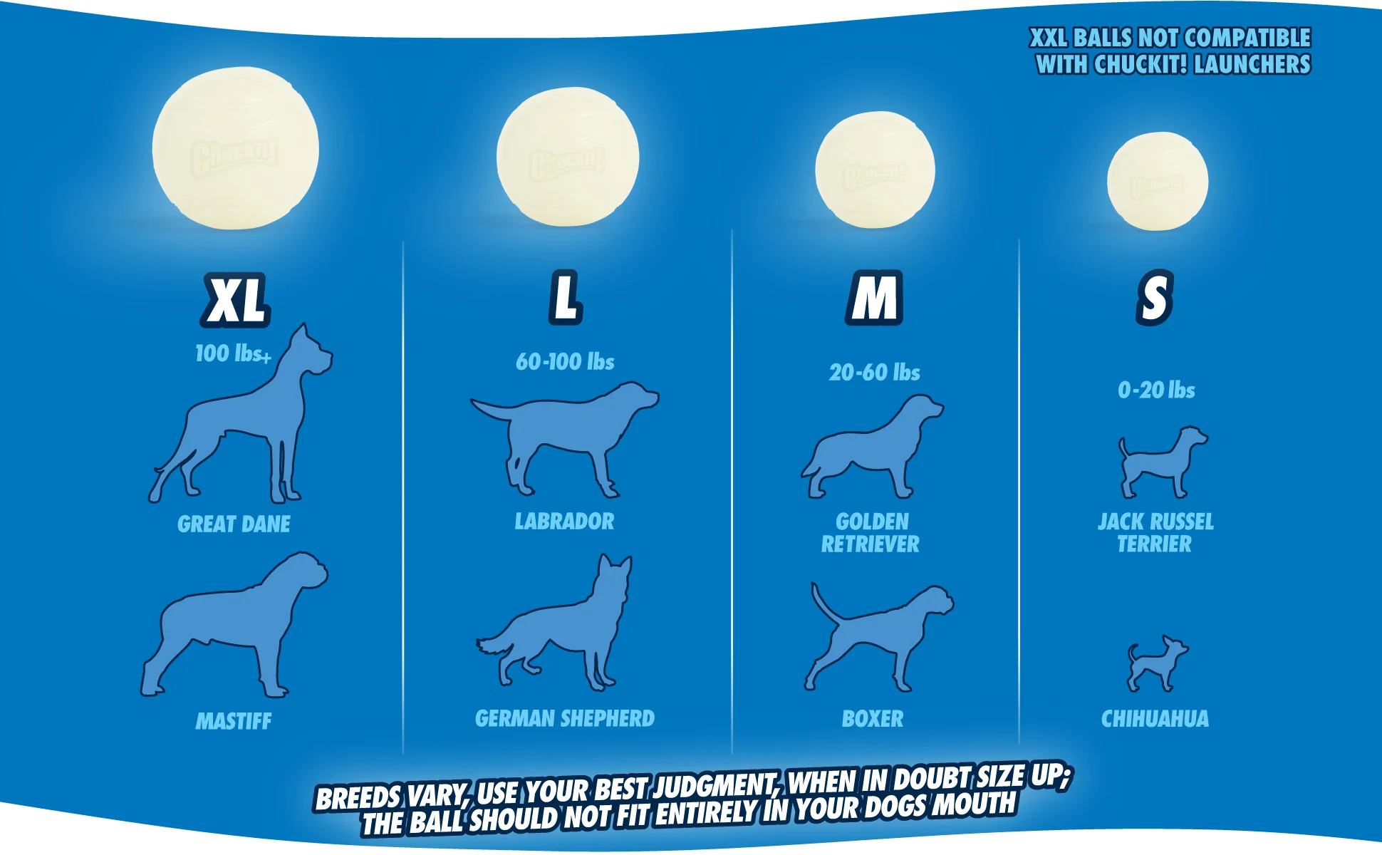 Hundeball aus Gummi, leuchtet im Dunkeln, Ø 9 cm – Chuckit! Max Glow XL – Bild 4