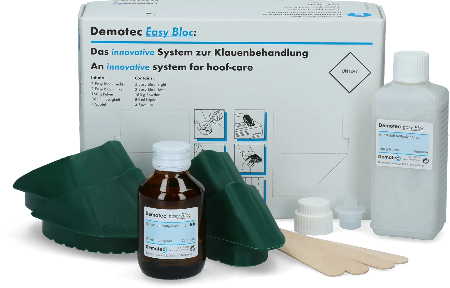 Klauenbehandlungssystem für 4 Behandlungen – Demotec Easy Bloc – Bild 3